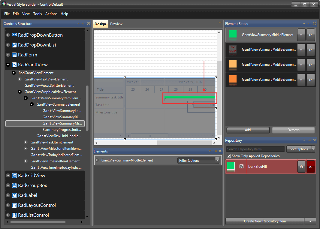 WinForms RadGanttView Customize BackColor