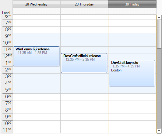 WinForms RadScheduler Breeze