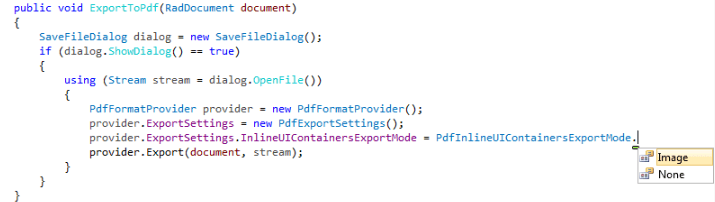 WinForms RadRichTextEditor InlineUIContainersExportMode Options