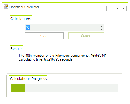 WinForms RadWaitingBar Result