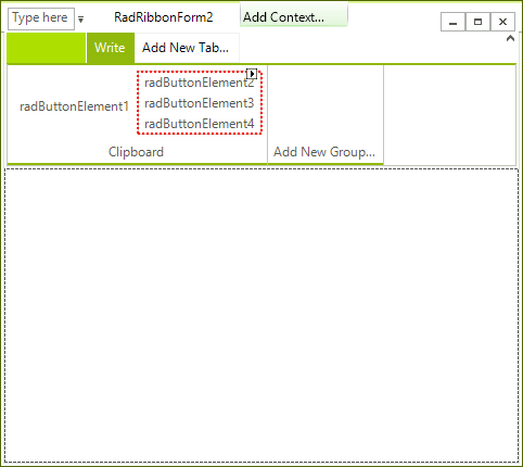 WinForms RadRibbonBar Add Elements in Nested Tab