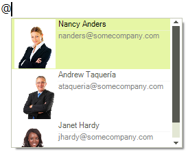 WinForms RadRichTextEditor Default Mention Template