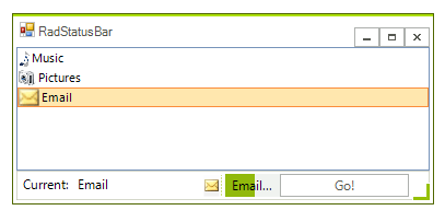 WinForms RadStatusStrip Getting Started
