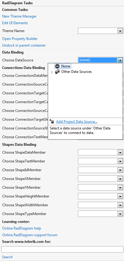 WinForms RadDiagram ActionList Smart Tag
