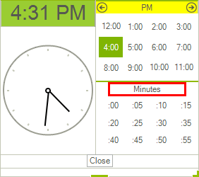 WinForms RadTimeOnlyPicker Customize Hours and Minutes Headers