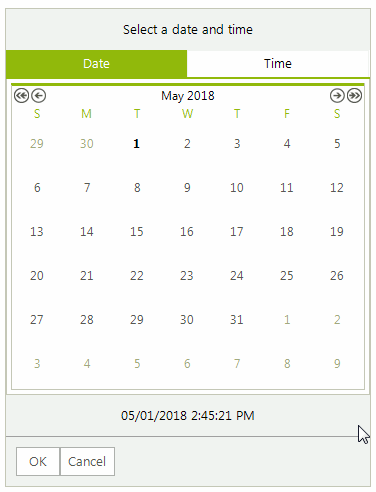WinForms RadChat DateTime Overlay Sample