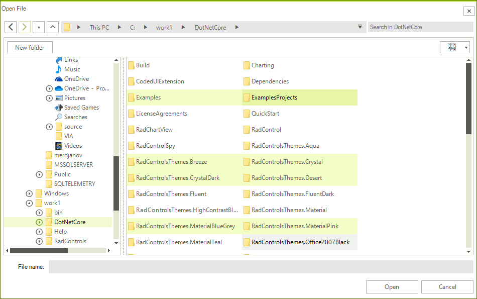 WinForms RadFileDialogs Multiple Selection