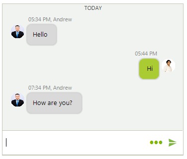 WinForms RadChat Text Messages