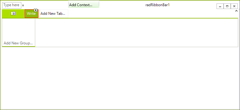 WinForms RadRibbonBar Add Tab To the Ribbon