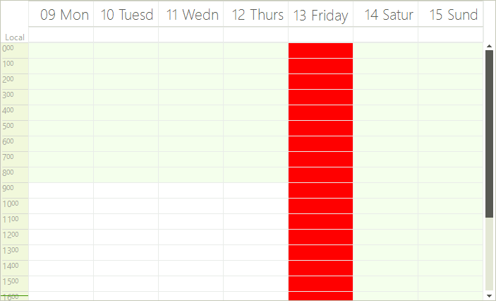 WinForms RadScheduler Formatted Cells