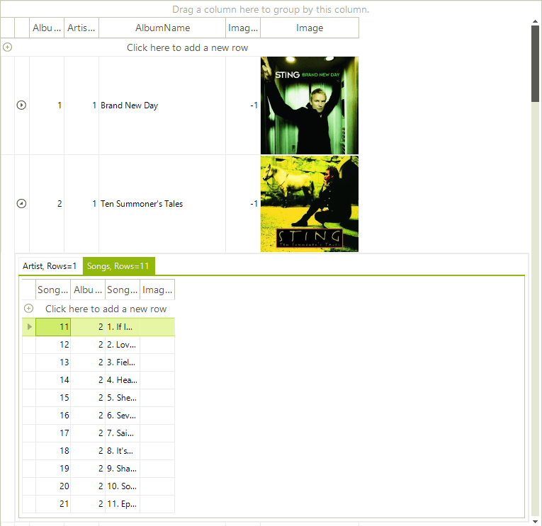 WinForms RadGridView Hierarchy of one to Many Relations