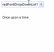 WinForms RadFontDropDownList SelectedFont