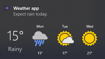WinForms ToastWeather