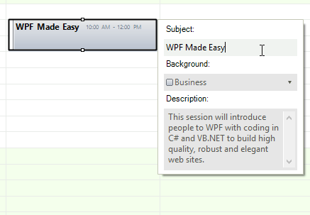 WinForms RadScheduler Dialog Editor