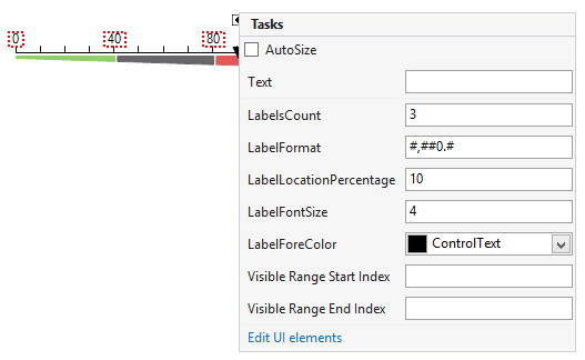 WinForms RadGauges LinearGaugeLabels Design Time