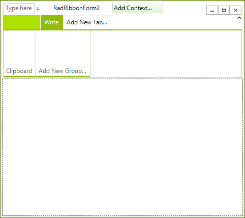 WinForms RadRibbonBar Adding Tab Inside Group
