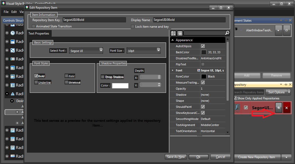 WinForms RadDesktopAlert Text