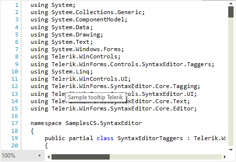 WinForms RadSyntaxEditor with custom tool-tip tagger