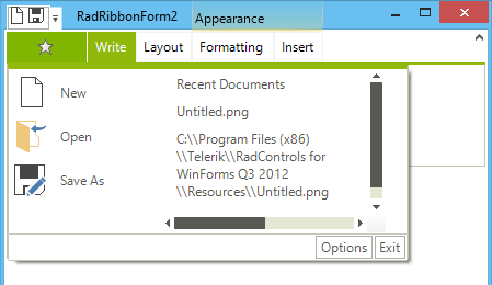 WinForms RadRibbonBar With WordWrap