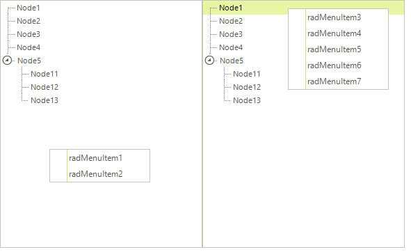 WinForms RadTreeView Custom Context Menus