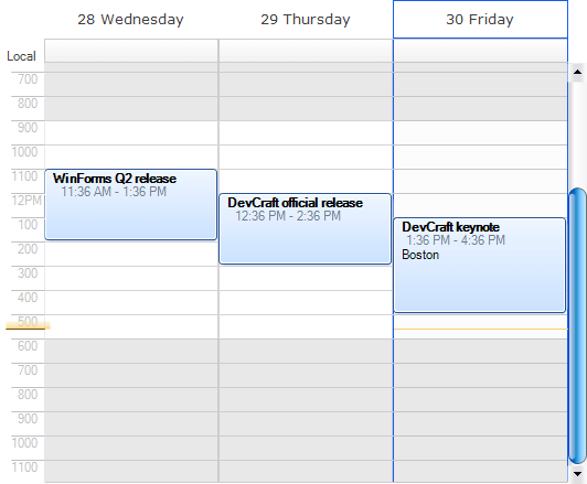 WinForms RadScheduler Aqua