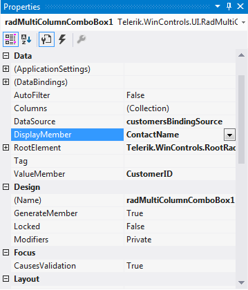 WinForms RadMultiColumnComboBox DisplayMember and ValueMember