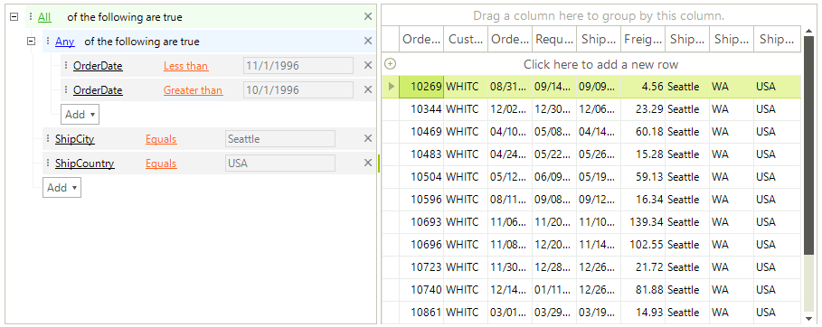 WinForms RadDataFilter Overview