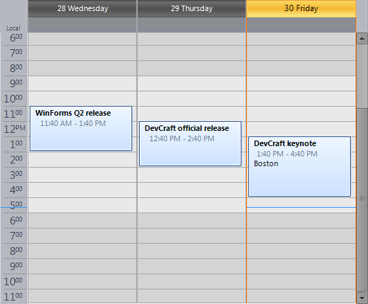 WinForms RadScheduler Office2010Black