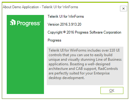 WinForms RadAboutBox Template