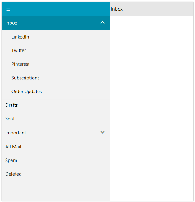 WinForms RadNavigationView Header/Footer