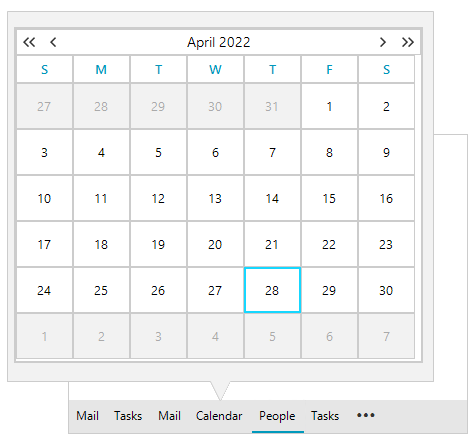 WinForms RadOfficeNavigationBar Custom Peek Window