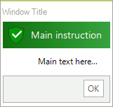 WinForms RadTaskDialog ShieldSuccessGreenBar