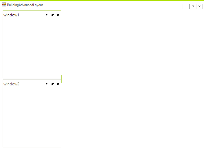 WinForms RadDock Two Windows Docked
