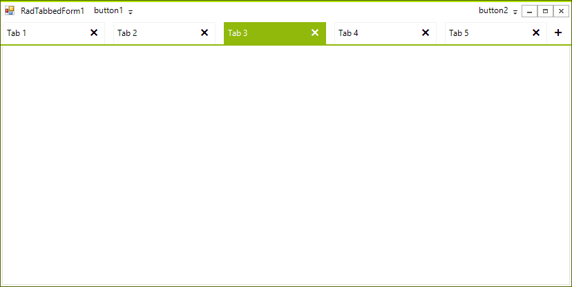 WinForms RadTabbedForm Changed Default Settings