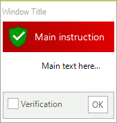WinForms RadTaskDialogVerificationCheckBox