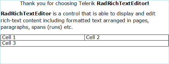 WinForms RadRichTextEditor Sample Document