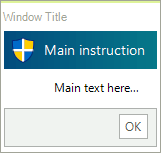 WinForms RadTaskDialog ShieldBlueBar