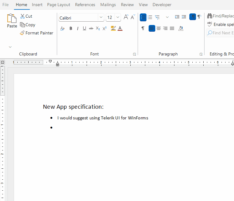 Telerik WinForms Smart RadRichTextEditor