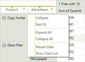 WinForms RadPivotGrid ContextMenu
