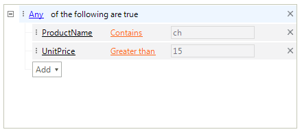 WinForms RadDataFilter Unbound Mode Design Time