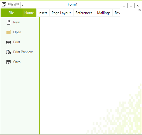WinForms RadRichTextEditor Custom RibbonBar