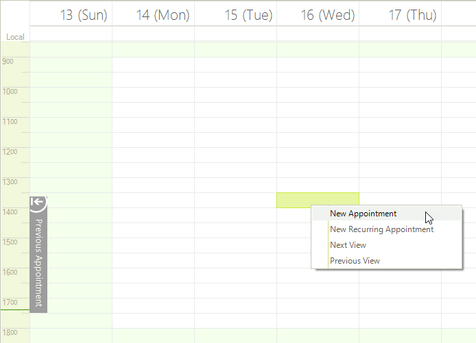 WinForms RadScheduler Context Menu