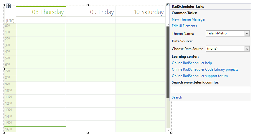 WinForms RadScheduler Smart Tag