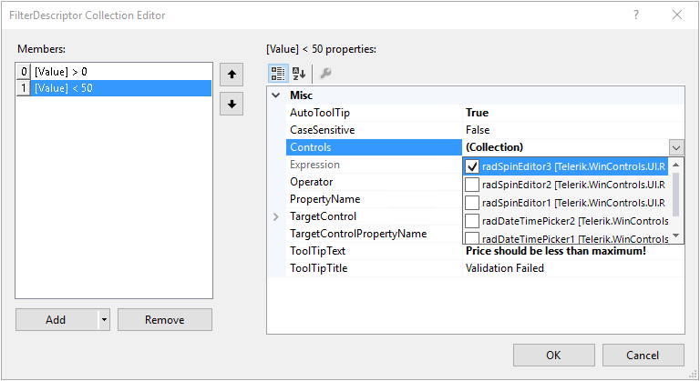 WinForms RadValidationProvider LessThan