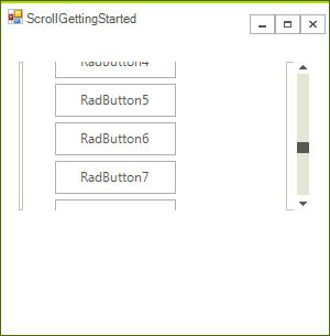 WinForms RadScrollBar Scroll Controls