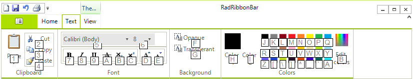 WinForms RadRibbonBar Text Tab Key Tips