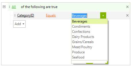WinForms RadDataFilter Replace default editor with drop down