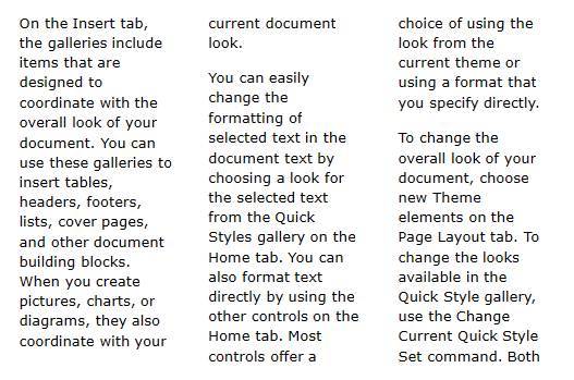 WinForms RadRichTextEditor Text laid out in column