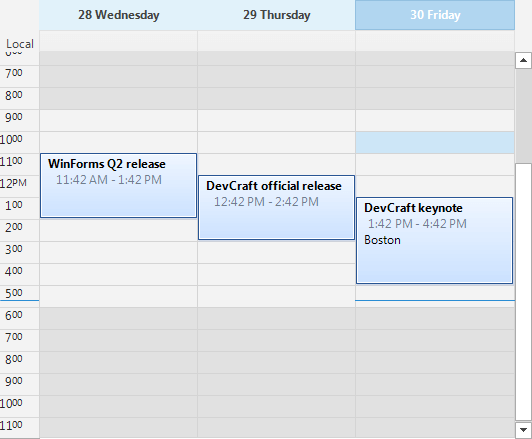 WinForms RadScheduler Office2013Dark