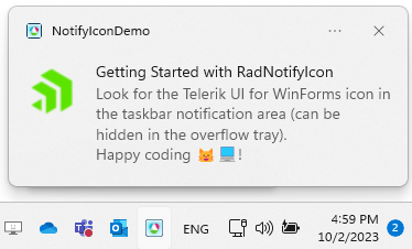 RadNotifyIcon Getting Started